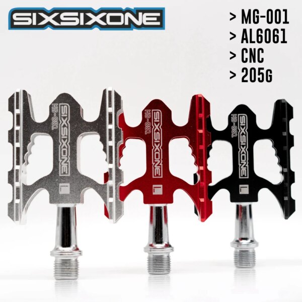 Pedales de bicicleta de carretera SIXSIXONE MG-001, aleación de aluminio, pedal ultraligero, un par de 205g