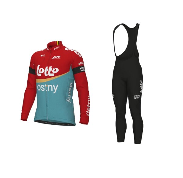 Primavera Verano 2023 Lotto Dstny equipo Ciclismo Jersey Ropa de bicicleta de manga larga con pantalones con pechera Ropa Ciclismo