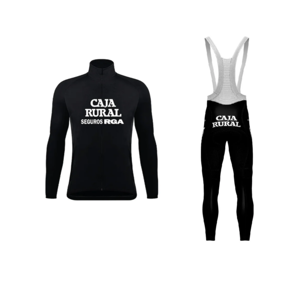 Caja Rural-Seguros RGA TEAM-Camiseta de Ciclismo de manga larga, Ropa de bicicleta con pantalones con pechera, primavera y verano, 2024