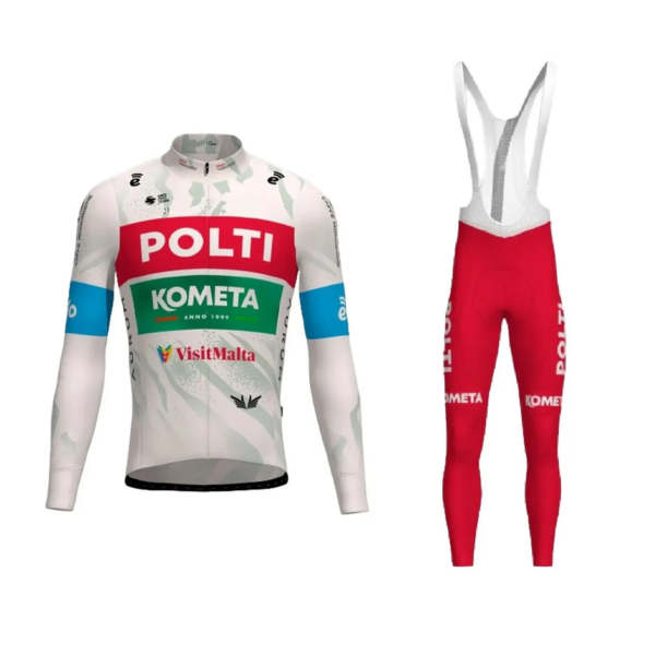 Primavera Verano 2024 POLTI KOMETA equipo Ciclismo Jersey Ropa de bicicleta de manga larga con pantalones con pechera Ropa Ciclismo