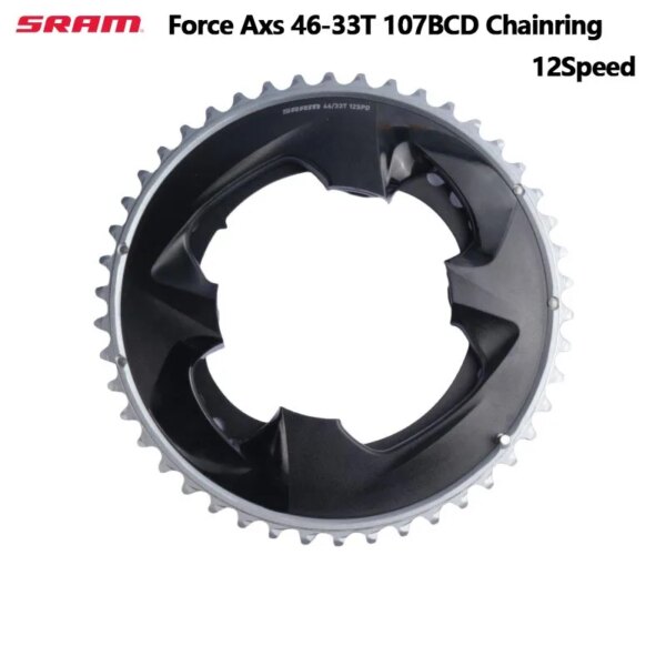 Plato SRAM Force Axs 46-33T 107BCD 12 velocidades plato doble para SRAM RED/Force AXS 107 BCD manivela 2x platos originales de carretera