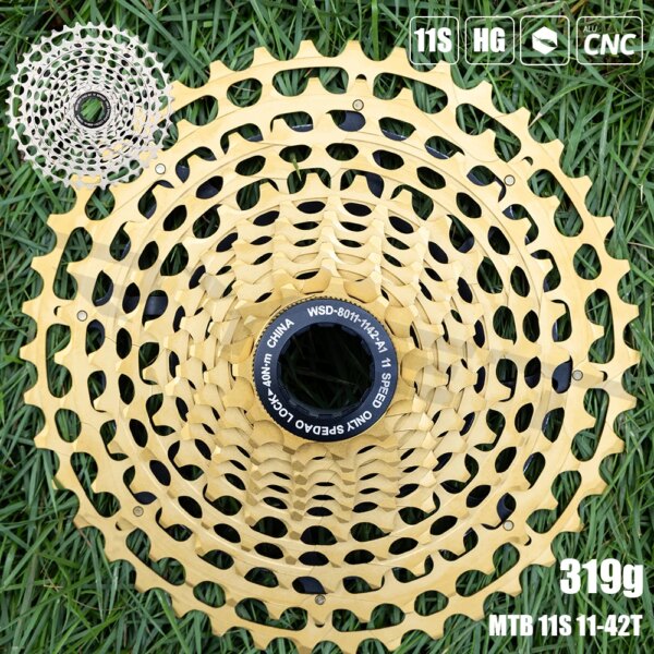 SROAD 11 S 11-42T 11 velocidades MTB bicicleta Cassette acero CNC hecho rueda libre 11v K7 se adapta a HG Hub súper ligero 320g