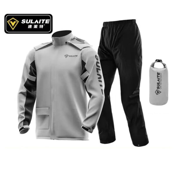 SULAITE-chubasquero para motocicleta para hombre, ropa impermeable para exteriores, cubierta para zapatos, chubasquero ultrafino, chaqueta para ciclismo, pesca y escalada