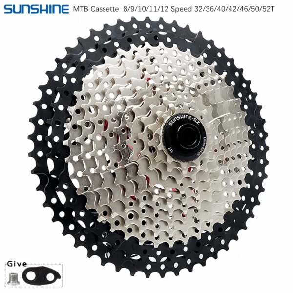 SUNSHINE-Cassette para bicicleta de montaña, piñón libre para Shimano/SRAM, 8/9/10/11/12 velocidades, 32/36/40/42/46/50/52T