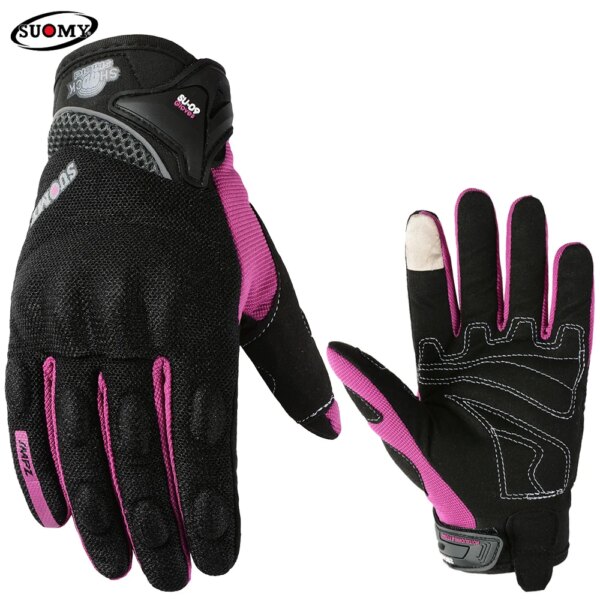 SUOMY-guantes morados para motocicleta para mujer, guantes deportivos con pantalla táctil y dedos completos para carreras, escalada, ciclismo y Motocross, resistentes al viento