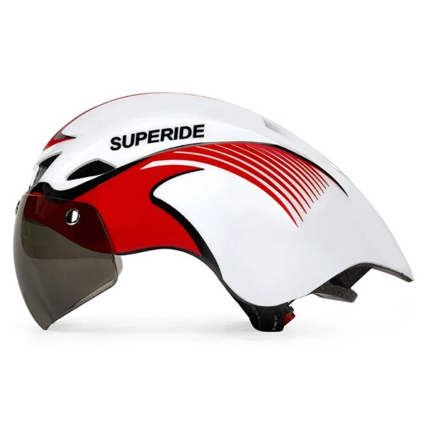 SUPERIDE hombres mujeres deportes DH MTB bicicleta casco ultraligero ciclismo casco con lente TT al aire libre montaña Casco de Bicicleta de carretera