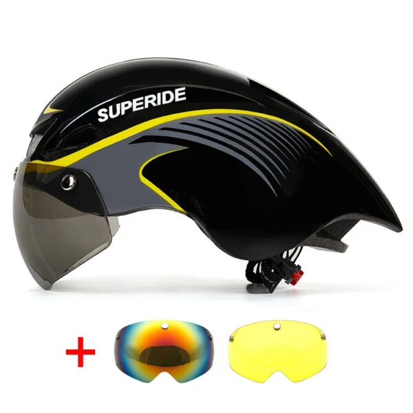 SUPERIDE-casco de ciclismo de carreras al aire libre con gafas deportivas Aero XC DH MTB, casco de bicicleta para hombre y mujer, Casco de Bicicleta de carretera de montaña