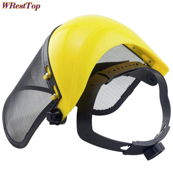 Protector facial de seguridad con visera de malla para motosierra, podadoras de poste, jardinería, Weed Wacker para máscara de protección facial completa