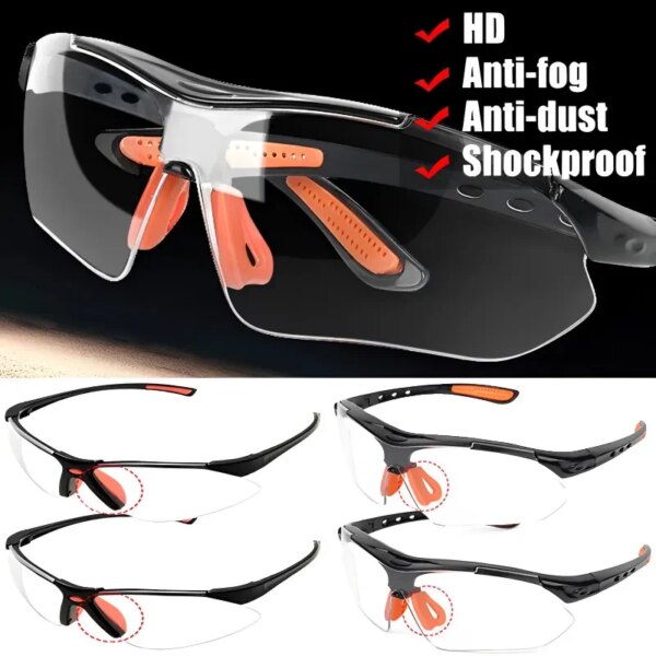 Gafas de seguridad claras para los ojos, prevención de arena, gafas de seguridad a prueba de viento para montar, gafas ventiladas, gafas HD para laboratorio de trabajo