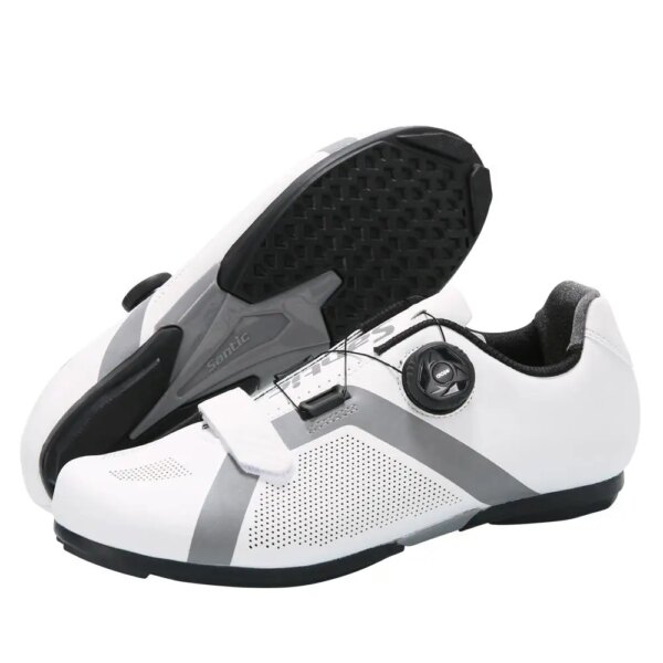 Santic par de zapatos de ciclismo sin bloqueo, zapatos de bicicleta de carretera para exteriores, zapatillas de deporte para hombre, suela de goma antideslizante, tamaño 36-46