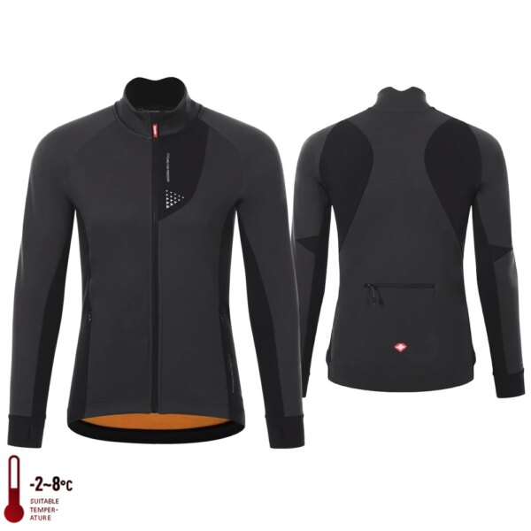 Santic-Chaqueta de ciclismo para hombre, Jersey de ciclismo de invierno, forro polar cálido, chaqueta de manga larga a prueba de viento para ciclismo de carretera