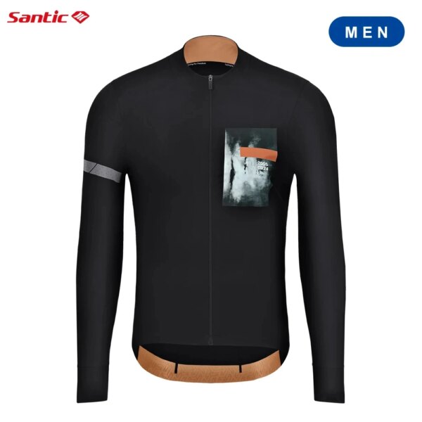 Santic Chaquetas de Ciclismo Unisex MTB Bicicleta de Carretera Maillots de Ciclismo de Manga Larga Traje de Ciclismo de Bicicleta de Carretera Top