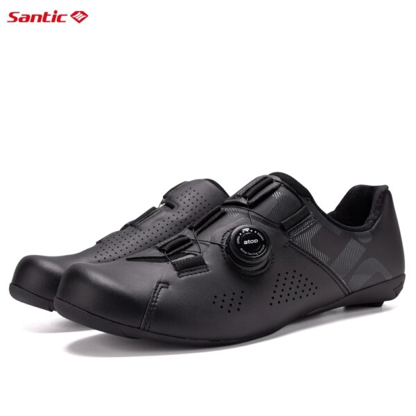 Santic-zapatos de ciclismo Unisex, zapatillas de ciclismo de carretera con suela de nailon, transpirables, WS23041