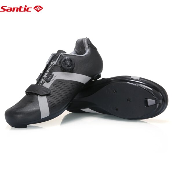 Santic-zapatos de ciclismo Unisex, ropa de bicicleta de carretera, resistente al agua, ajustable, con parte inferior de nailon, autosujeción, KS20019