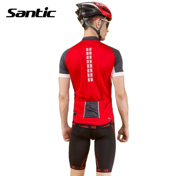 Pantalones cortos de ciclismo Santic para hombre, pantalones cortos acolchados de Gel antideslizantes 3D, ropa de secado rápido para bicicleta MTB, ropa deportiva Anti-UV para montar en bicicleta, ropa deportiva de ocio