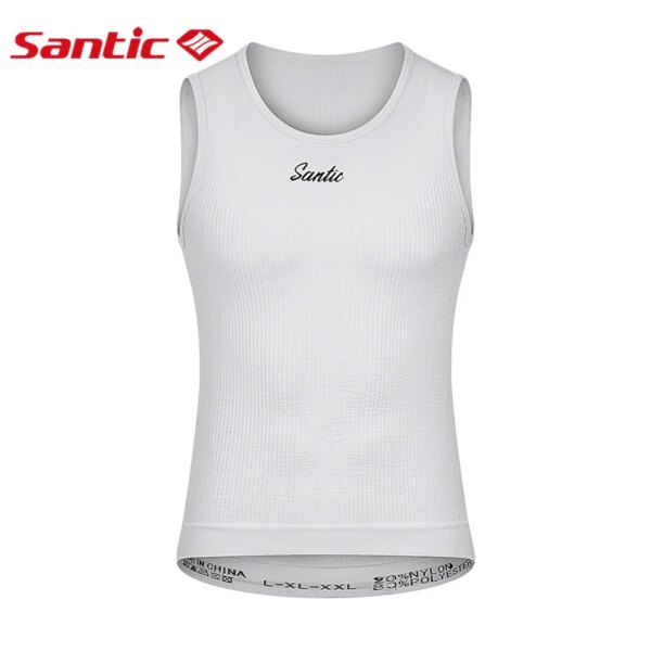 Santic-Chaleco de ciclismo de verano para hombre, ropa deportiva de secado rápido sin costuras, ropa de Ciclismo de Carretera MTB, camiseta absorbente de sudor, chaleco de ciclismo sin mangas