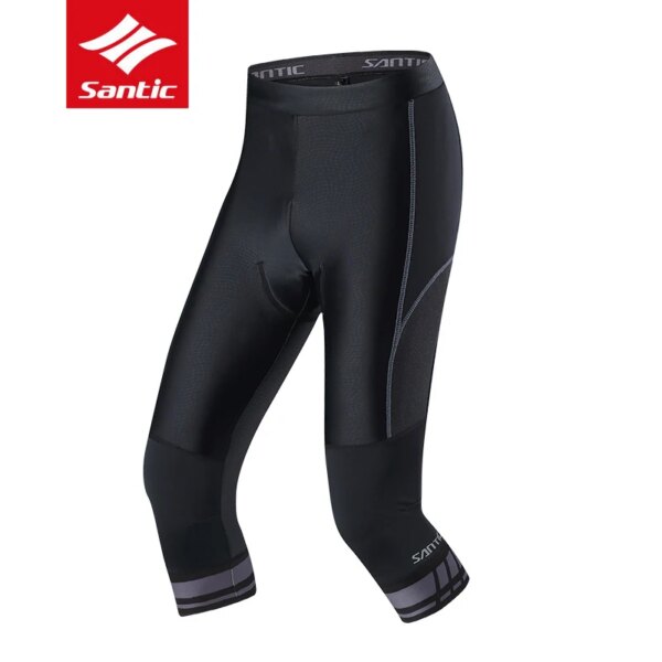 Santic pantalones cortos de ciclismo para hombre Coolmax 4D acolchados de secado rápido MTB pantalones cortos de bicicleta de carretera pantalones cortos Anti-UV antisudor que cubren la rodilla pantalones cortos de bicicleta