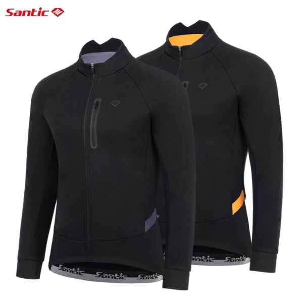 Nuevas chaquetas de ciclismo Santic para hombre, chaquetas de ciclismo de invierno cálidas a prueba de viento de felpa, reflectantes a prueba de viento