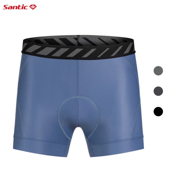 Santic nuevos pantalones cortos de ciclismo para hombre, ropa interior de ciclismo transpirable y de secado rápido, pantalones cortos de ciclismo con cojín absorbente de golpes durante 4 horas