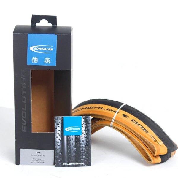 Neumático plegable Schwalbe ONE tan wall de 16 pulgadas 35-349 16x1,35, neumático retro de borde amarillo EXO, neumático de bicicleta ultraligero resistente a puñaladas