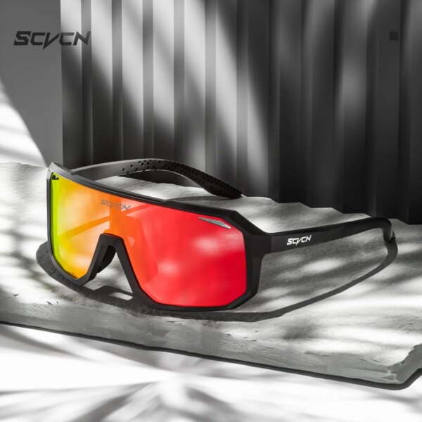 Scvcn Gafas de sol para bicicleta, gafas fotocromáticas para ciclismo, gafas deportivas para bicicleta de montaña y carretera, gafas polarizadas UV400 para ciclismo de montaña