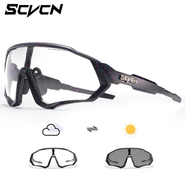 Scvcn gafas fotocromáticas para ciclismo, gafas de sol deportivas para hombre, gafas para bicicleta, gafas para ciclismo UV400 MTB Road para mujer y correr