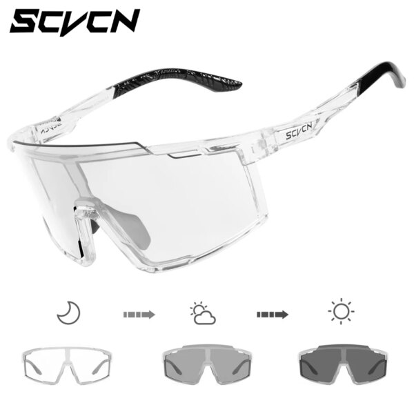 Scvcn-gafas de sol fotocromáticas para hombre, gafas de ciclismo, gafas deportivas para bicicleta de montaña y carretera, gafas Cycl UV400 para conducir MTB