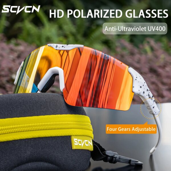 Scvcn gafas de sol polarizadas para ciclismo MTB para hombre, gafas para bicicleta de montaña, gafas para deportes, conducción, patinaje, gafas para pescar