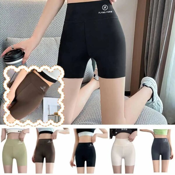 Pantalones cortos de Yoga ajustados sin costuras, pantalones cortos de gimnasio para mujer, pantalones cortos elásticos de ocio para ciclismo, pantalones cortos transpirables para Fitness Hip-li L6M5