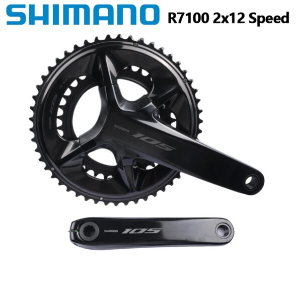 Shimano-platos y bielas 105 R7100, 2x12 velocidades, 50-34T, 12s, 165mm/170mm/172,5mm/175mm, manivela para bicicleta de carretera, Hollowtech II