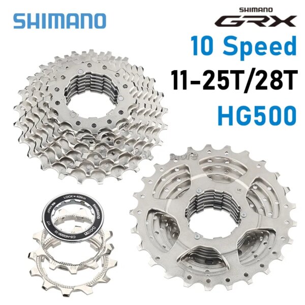 Shimano-Cassette de bicicleta de carretera 10S GRX CS-HG500 10V 11-25T 12-28T, rueda libre K7 para Tiagra 4700 4600 5700, volante de inercia de 10 velocidades