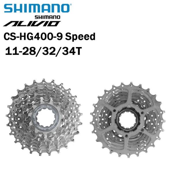 Shimano ALIVIO CS-HG400-9 Cassette 9 velocidades 11-28T 11-32T 11-34T 11-36T bicicleta MTB 9V 9S HG400 piezas de rueda libre de bicicleta de montaña