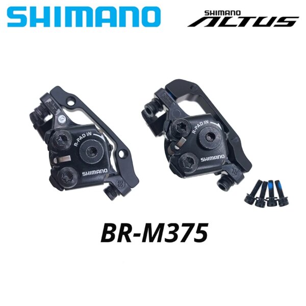 Pinzas de freno de disco mecánicas Shimano BR-M375 para Acera Alivio Deore con almohadillas de resina pinza M375 W/N