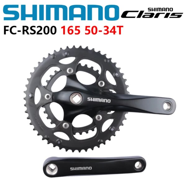 Shimano CLARIS 2400 Series FC-RS200 rueda dentada de bicicleta 2x8s 165mm 50-34T No BB para bicicleta de carretera Original Shimano platos y bielas de bicicleta