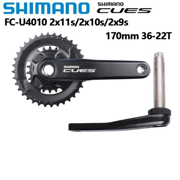 Shimano CUES FC U4010 platos y bielas 170MM 36-22T 2x11s/10s/9s manivela MTB plato de bicicleta juego de ruedas pieza de bicicleta de montaña