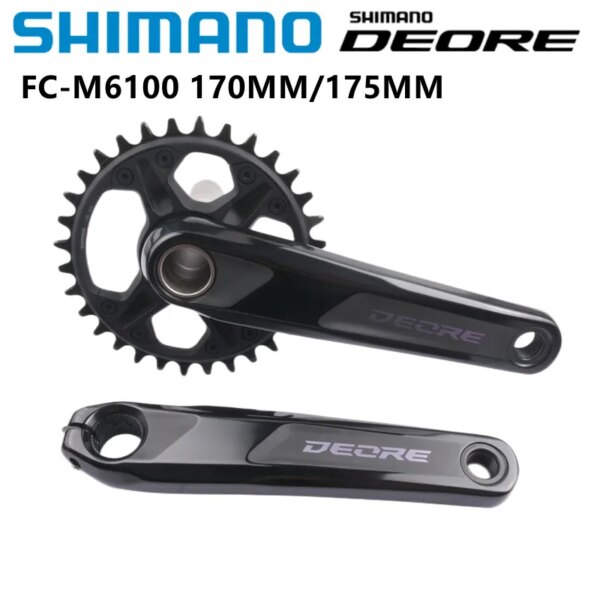 Shimano-platos y bielas DEORE M6100 M6120, 1x12 velocidades, 170mm, 175mm, 30T, 32T, piezas de bicicleta BB52, manivela Original para bicicleta de montaña