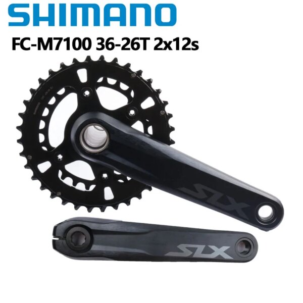 Shimano-platos y bielas DEORE XT SLX M8100 M7100, 36-26T, doble plato, 2x12 velocidades, 170mm, 175mm, manivela para bicicleta de montaña