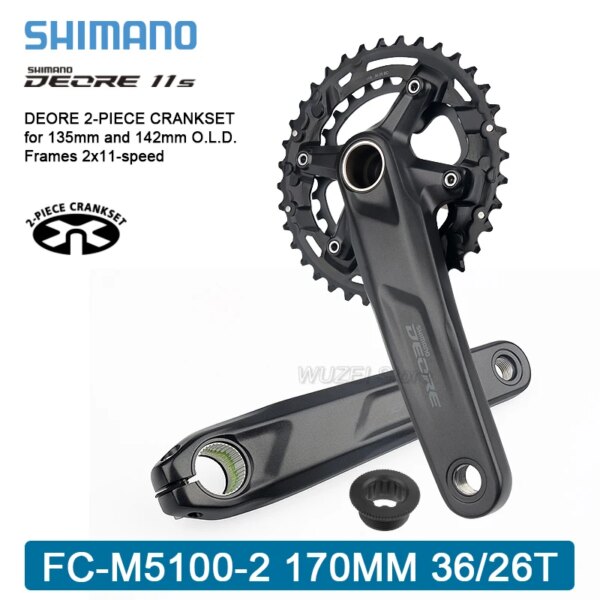 Shimano Deore M5100 170MM platos y bielas 2X11S MTB bicicleta bielas 64/96BCD 36-26T manivela y rodamiento BB52/MT500 2X11V