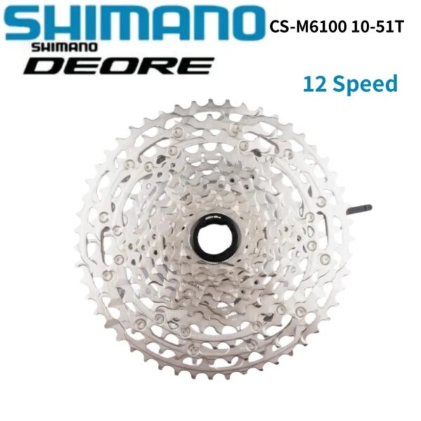 Shimano Deore-Cassette M6100 de 12 velocidades, piñón de Cassette 10-51T CS para bicicleta de montaña, piezas para montar en bicicleta de montaña, accesorios para bicicleta