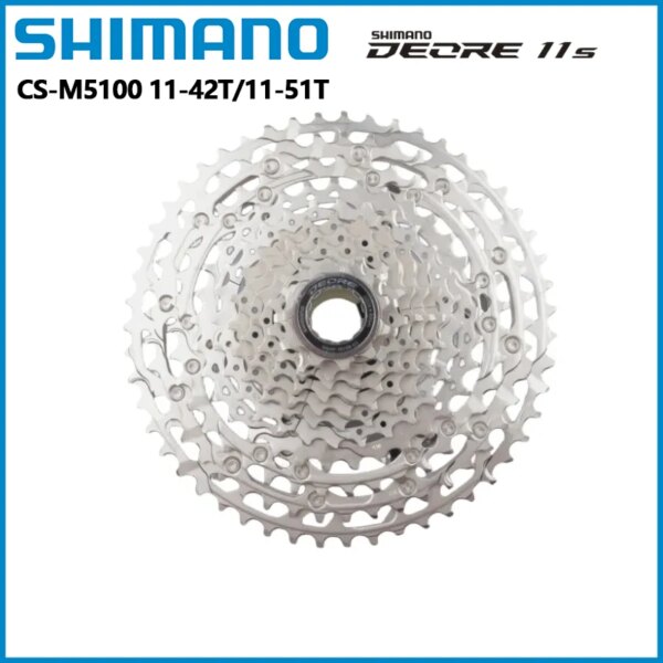 Shimano M5100 K7 CS-M5100 Cassette 11 velocidades Deore rueda libre 11-42T 11-51T para piezas originales de bicicleta de montaña