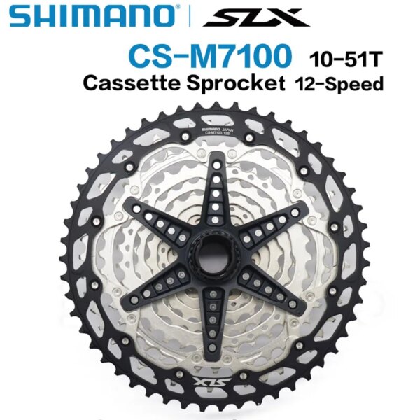 Shimano SLX CS M7100 Cassette 12 velocidades rueda libre engranajes bicicleta de montaña MTB 12 s 10-45T 10-51T SLX Piñón de Cassette