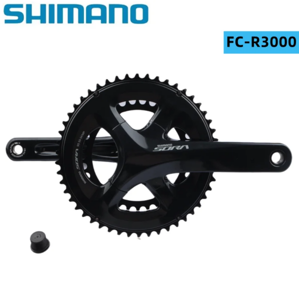 Shimano SORA R3000 2x9 velocidades 170mm 50-34T juego de bielas para bicicleta de carretera utiliza un diseño de 4 brazos de alta gama