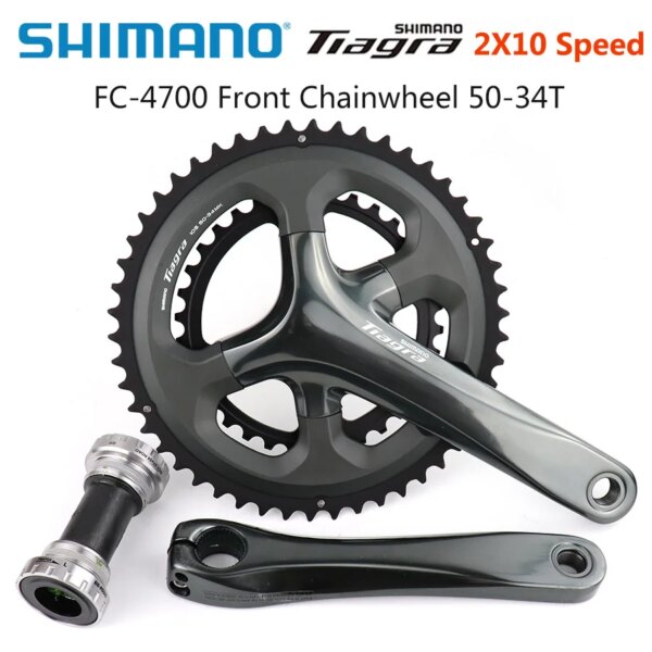 Shimano Tiagra FC 4700 bielas de bicicleta de carretera 2x10 velocidades 50-34T 36-52T 165mm 170mm 172,5mm bielas de bicicleta de carretera HOLLOWTECH II