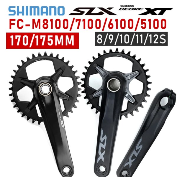 Shimano XT M8100 platos y bielas para bicicleta de montaña 170 175mm vela de bicicleta pie SLX M7100 32T 34T 36T piñón de bicicleta de montaña M6100 M5100 BB52 MT800