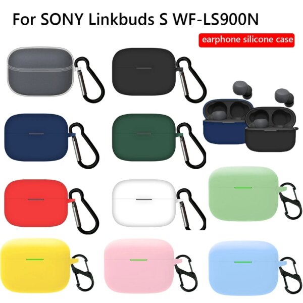 Funda protectora de silicona para auriculares Sony Linkbuds S WF-LS900N, a prueba de golpes, con accesorios de ganchos de Metal