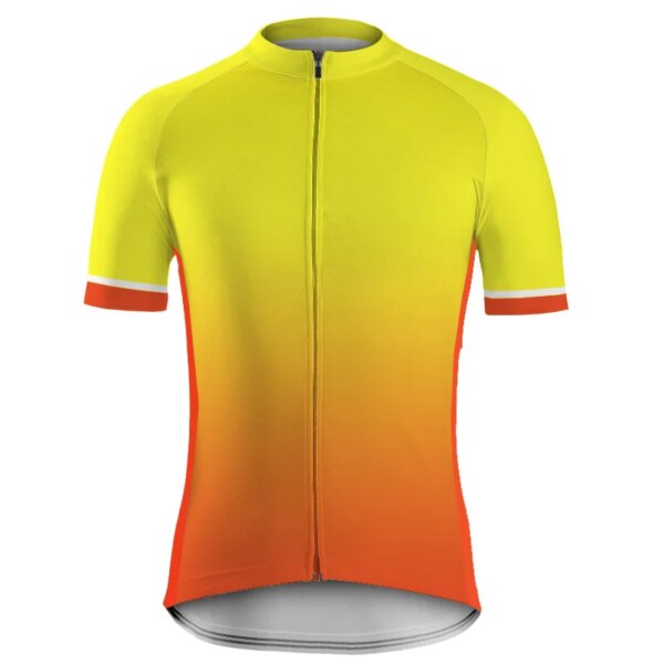 Camisa de bicicleta de manga corta para hombre, suéter de ciclismo, camiseta de bicicleta de motocross de carretera, chaqueta amarilla, prenda superior llegada, amarillo