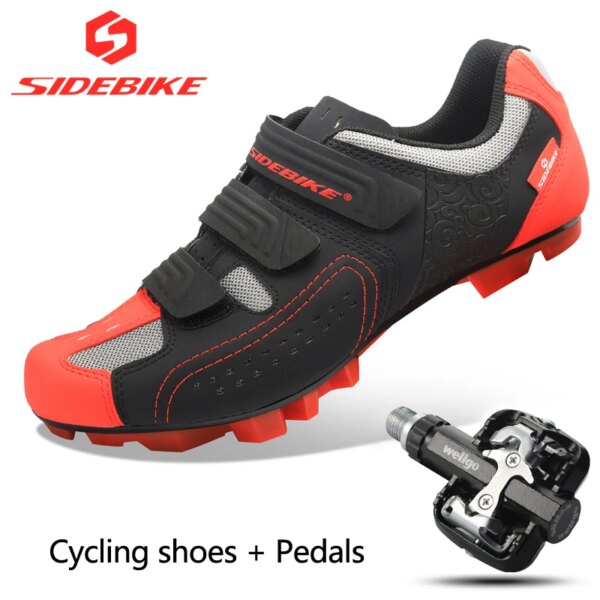 Zapatillas de ciclismo Sidebike MTB, zapatillas de ciclismo atléticas profesionales y juegos de pedales, incluidos pedales MTB