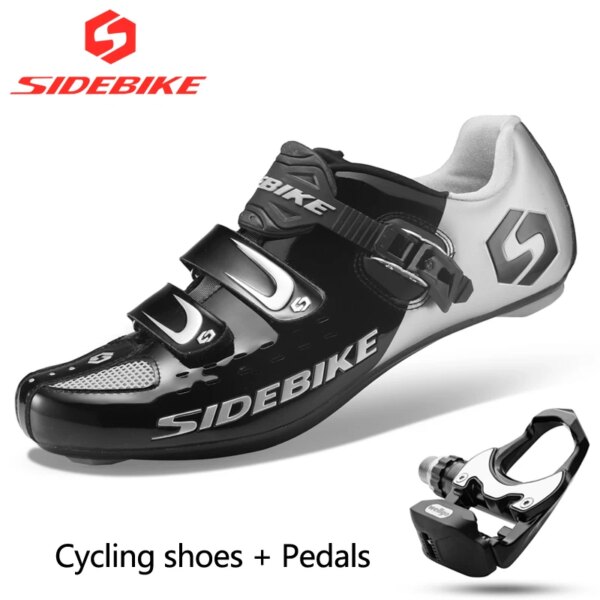 Zapatillas de ciclismo de carretera Sidebike, zapatillas de ciclismo atléticas profesionales y juegos de pedales, múltiples opciones