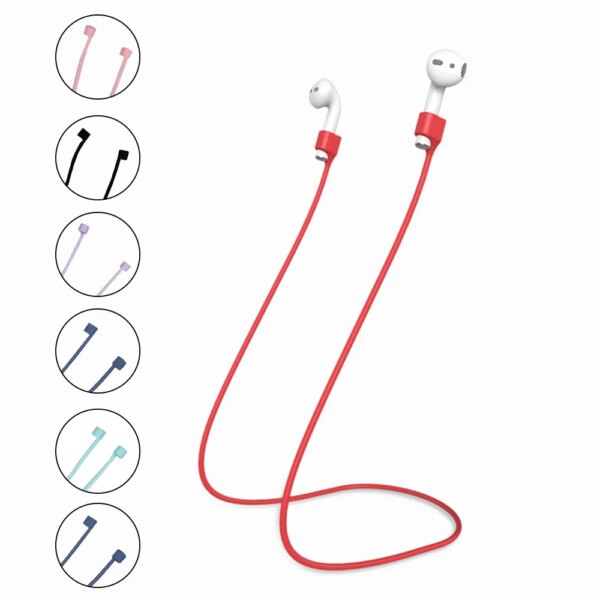 Auriculares de silicona con cuerda antipérdida, compatible con Bluetooth, correa para el cuello para Apple AirPods 1/2/Pro, accesorios para auriculares