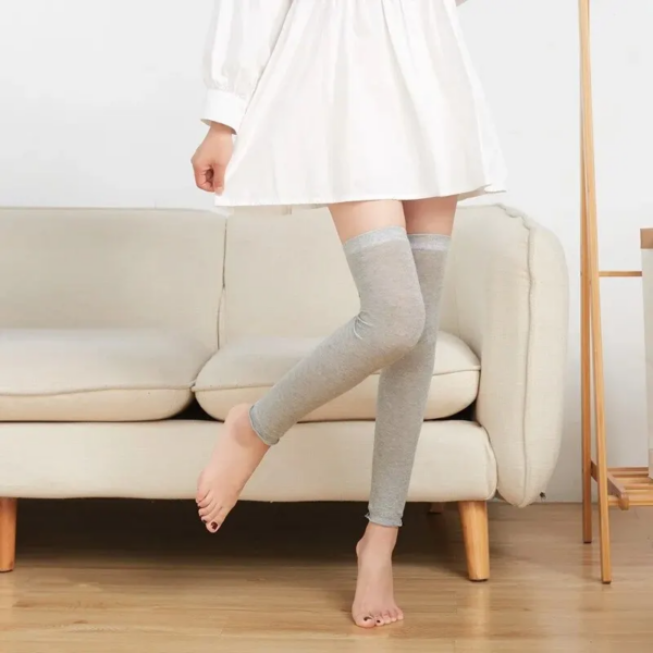 Calcetines largos transparentes delgados con protección solar, protección de rodilla para Yoga, baile, ciclismo, cubierta de calcetines, aire acondicionado, casa, sueño cálido